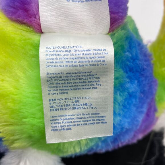 Build A Bear 16" Panda Bear BAB White with Rainbow Colors 2014 Embroidered Eyes - Picture 9 of 12